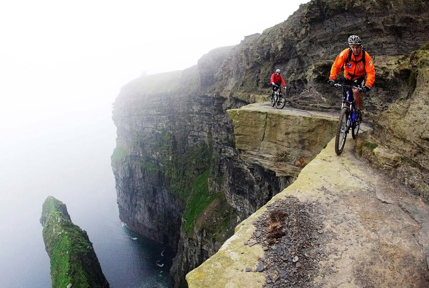 bike on cliff