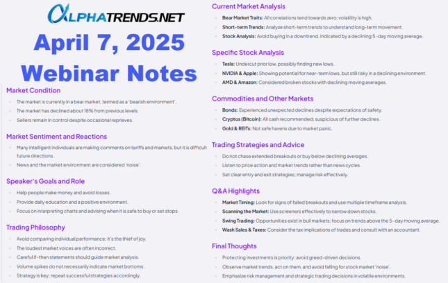 April 7 Webinar Notes