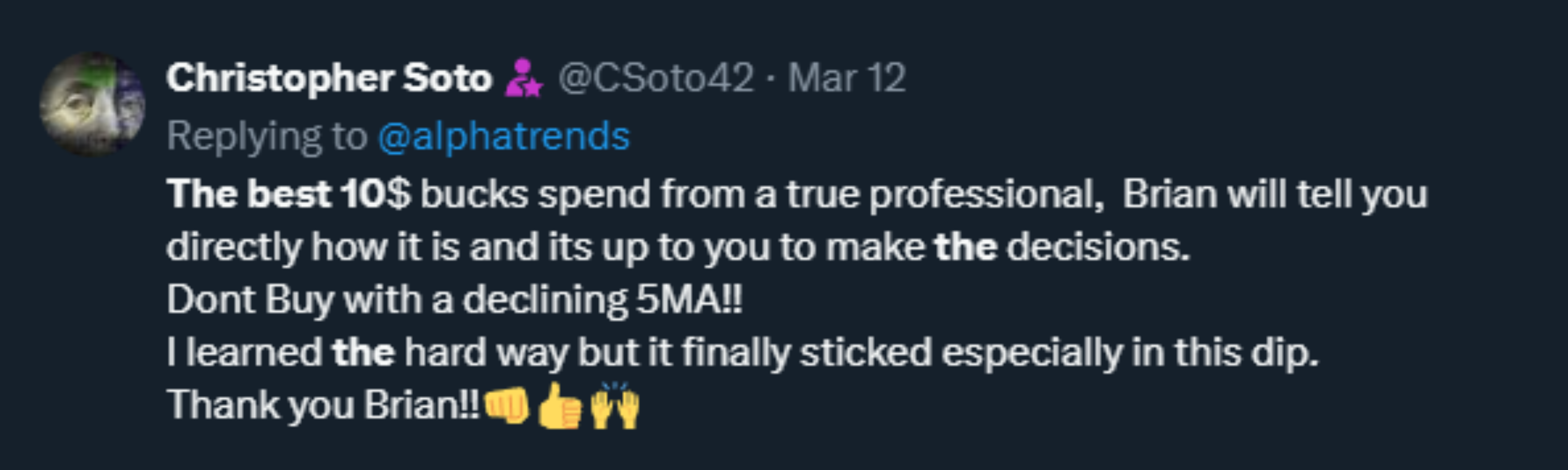X Testimonial #1