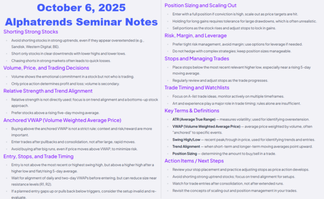 10/6/25 Seminar Notes
